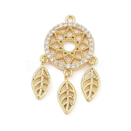 Rack Plating Brass Cubic Zirconia Pendants KK-D031-06G-1