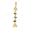 Brass Pave Cubic Zirconia Clear Cubic Zirconia & Natural Labradorite & Enamel European Dangle Charms GG-CBA3401-01G-B03-1