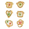 Brass Adjustable Rings for Women RJEW-G265-10G-1