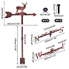 Deer Iron Wind Direction Indicator AJEW-WH0034-61-2
