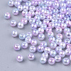 Rainbow ABS Plastic Imitation Pearl Beads X-OACR-Q174-10mm-01-2
