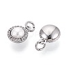 Brass Micro Pave Clear Cubic Zirconia Charms KK-N287-26P-2