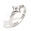 316L Surgical Stainless Steel with Clear Cubic Zirconia Finger Rings WGD89A7-05-1