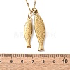 304 Stainless Steel Couple Fish Pendant Satellite Chain Necklaces for Women NJEW-Z108-02G-5