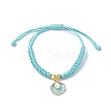 Shell Shape Alloy Enamel Pendant Bracelets with ABS Plastic Imitation Pearl BJEW-JB09882-02-1