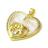 Mother's Day Real 18K Gold Plated Brass Micro Pave Clear Cubic Zirconia Pendants KK-H472-13G-02-2