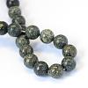 Natural Serpentine/Green Lace Stone Round Bead Strands G-E334-8mm-14-3