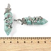 Natural & Synthetic Mixed Gemstone Double Terminal Pointed Pendants G-C144-03P-4