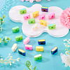 20Pcs UV Plating Opaque Acrylic European Beads OACR-TADJ0001-16I-4