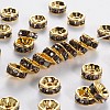 Brass Grade A Rhinestone Spacer Beads LS-RSB034NF-03G-1