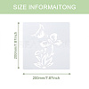 2Sets Square with Floral & Butterfly Pattern PET Drawing Stencil DIY-CW0001-12-12