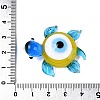 Handmade Lampwork Turtle with Evil Eye Figurine Display Decorations LAMP-N034-25A-4