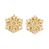 Christmas Brass Clear Cubic Zirconia Beads KK-B186-12G-1