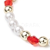 Shell Pearl & Non-magnetic Synthetic Hematite Bead Stretch Bracelets BJEW-JB11210-5