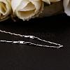 Platinum Plated Tin Alloy Bar Link Chain Fine Necklaces NJEW-BB10193-18-3