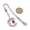 Alloy Moon Pendant Bookmark AJEW-JK00296-5