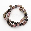 Round Natural Rhodonite Beads Strands G-M136-8mm-2