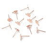 Brass Stud Earring Findings KK-K225-02C-RG-1