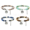 Natural & Synthetic Gemstone Stretch Bracelets BJEW-JB09885-1