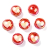 UV Plating Rainbow Iridescent Acrylic Beads OACR-F004-08B-2