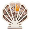 Shell Shaped Basswood Plywood Storage Boxes with Visible Window AJEW-WH0819-010-1