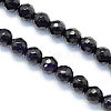 Faceted Round Natural Agate Beads Strands X-G-S132-01-1