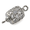 Brass Micro Pave Clear Cubic Zirconia Hollow Column Connector Charms KK-A230-05F-P-2