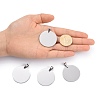 Tarnish Resistant DIY Materials 201 Stainless Steel Flat Round Hand Stamping Blank Tag Pendants STAS-O044-125-5