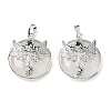 Natural Quartz Crystal Flat Round Pendants G-G279-01P-06-1