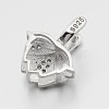 Trendy Rhodium Plated 925 Sterling Silver Micro Pave Cubic Zirconia Pinch Bails STER-M088-01-2