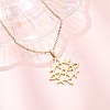 304 Stainless Steel Sun Moon Symbol Cutout Pendant Cable Chain Necklaces for Men Women NJEW-K308-07G-1