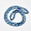 Full Plated Frosted Electroplate Glass Fish Beads Strands X-EGLA-M001-B01-2