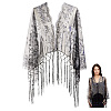 Peacock Detachable Polyester Sequin Shawl AJEW-WH20072-41B-1