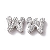 925 Sterling Silver Micro Pave Cubic Zirconia Beads STER-Z005-15P-W-1
