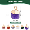 12Pcs 6 Styles Natural Ruby in Zoisite & Natural White Jade & Red Jasper & Grey Agate & Strawberry Quartz & Quartz Crystal Star Cut Round Charms G-HY0001-87-2