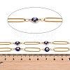 304 Stainless Steel Enamel Evil Eye & Long Oval Link Chains CHS-K021-12G-02-3