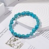 Synthetic Turquoise(Dyed) Skull Stretch Bracelet BJEW-JB08068-01-2