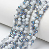Electroplate Opaque Solid Color Glass Beads Strands X-EGLA-A034-P8mm-I10-1
