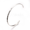 Tarnish Resistant 201 Stainless Steel Cuff Bangles BJEW-Q685-08-1