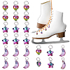 24Pcs 3 Styles Star & Moon & Heart Glass Shoes Charms PALLOY-PH01715-1