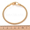 304 Stainless Steel Twisted Rope Cuff Bangles with S Clasps for Women SA-CBA2192-02G-5
