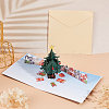 Rectangle 3D Christmas Trees Pop Up Paper Greeting Card AJEW-WH0289-25-7