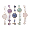 Natural Gemstone Link Chain Bracelets for Women BJEW-JB13315-2