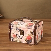 Retro Printed Imitation Leather Jewelry Storage Boxs with Handle PW-WG64239-01-1