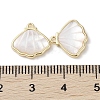 Brass Pave Shell Charms X-KK-G491-41G-3