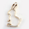 Rack Plating Alloy Bunny Open Back Bezel Pendants PALLOY-S047-41E-FF-2