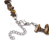 Natural Tiger Eye Chip Beaded Necklace NJEW-JN04615-08-4