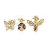 Brass Micro Pave Cubic Zirconia Charms KK-D409-37G-A-2