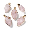 Raw Rough Natural Rose Quartz Pendants G-T073-23G-04-1