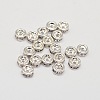 Rack Plating Rondelle Brass Grade A Rhinestone Spacer Beads RB-D300-S-1